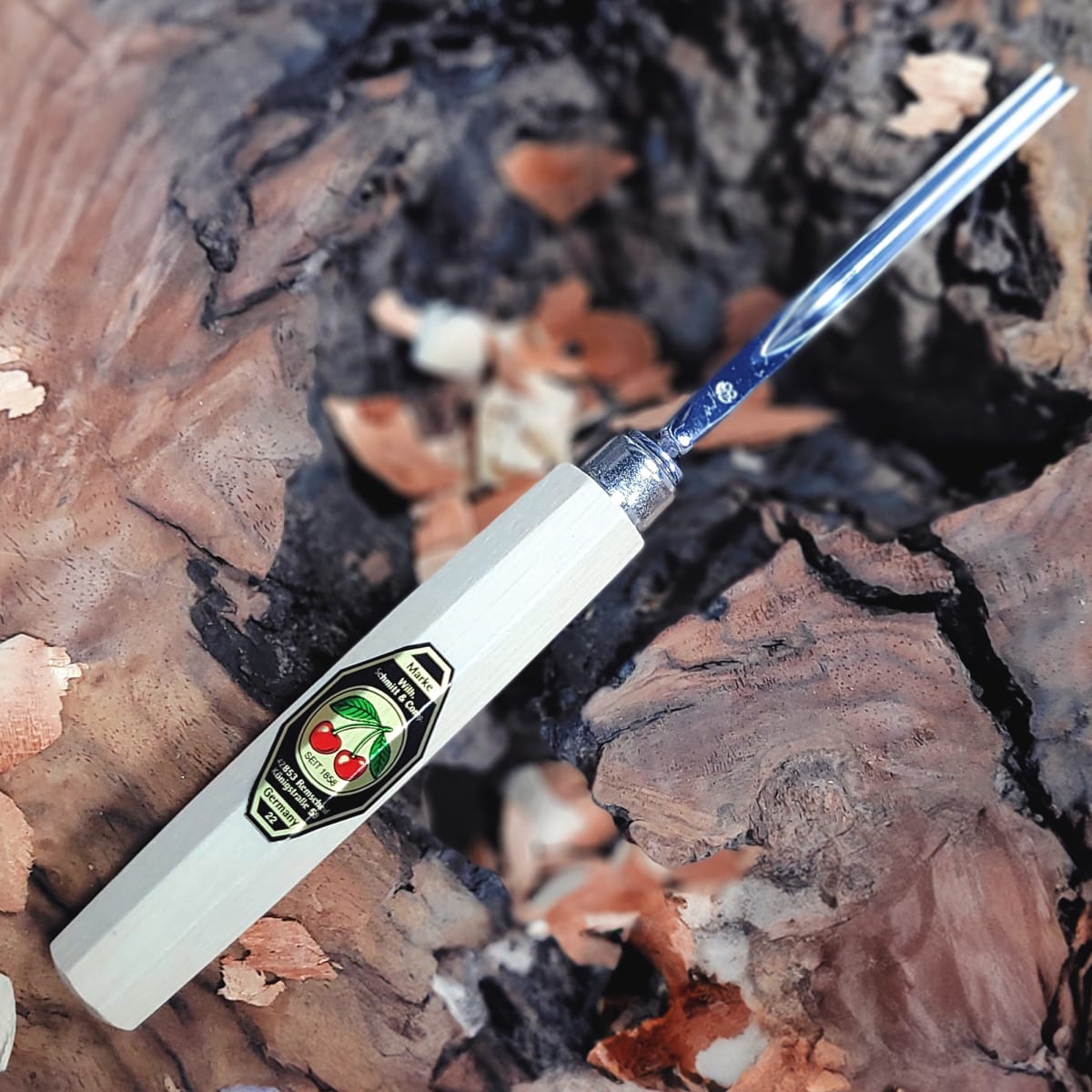 Set 3441 HK de 6 Mini Gubias 4 Cuchillos y 1 Piedra Two Cherries para Xilografia y Tallado10