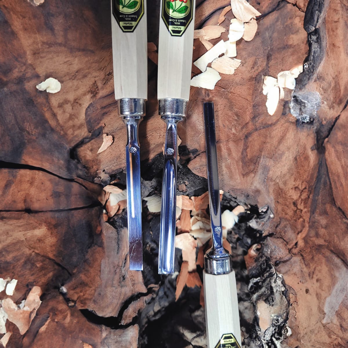 Set 3424 SB de 3 Mini Gubias y 1 Cuchillo Two Cherries para Xilografia y Tallado14