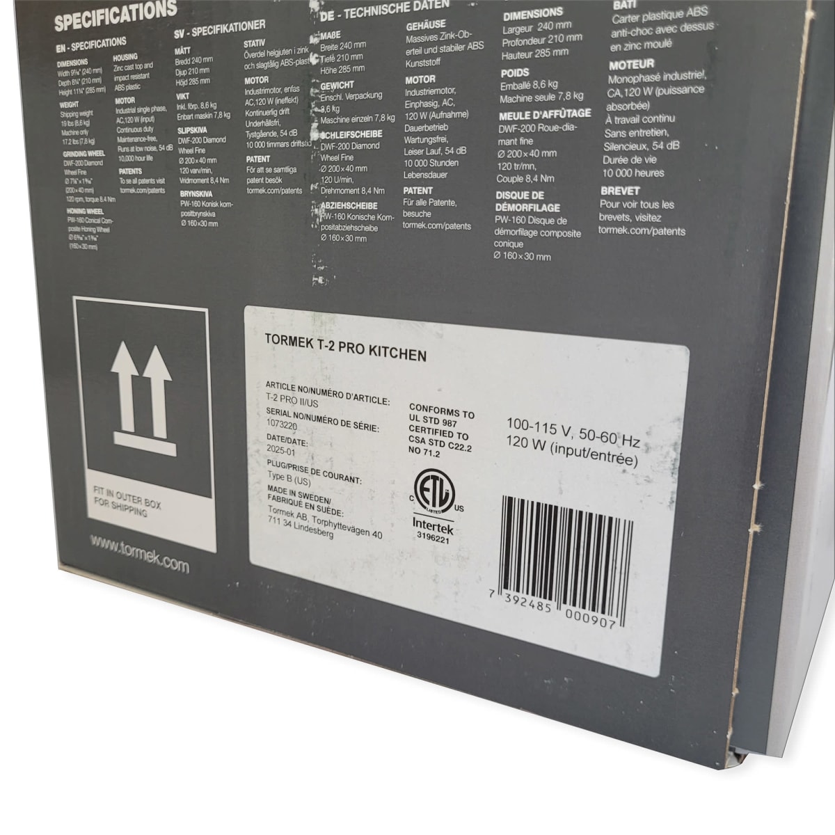 Afiladora Profesional para Cuchillos de Cocina Tormek T2 Piedra Diamantada Grano 60015