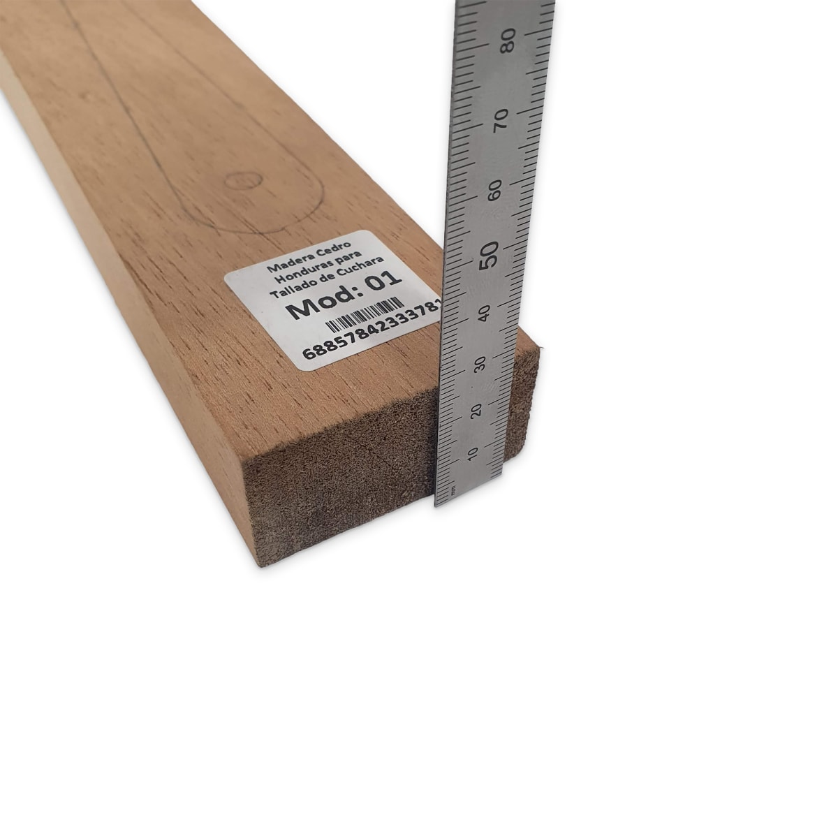 Pieza de Cedro Honduras para Tallado de Cuchara. Mod: 013