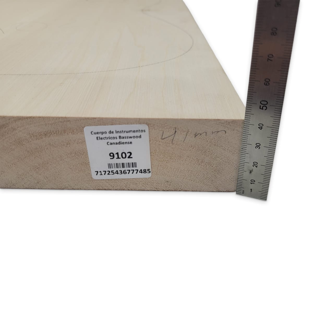 Madera Premium Basswood Canadiense para Cuerpo Ensamblado de Guitarras y Bajos Eléctricos # 91024