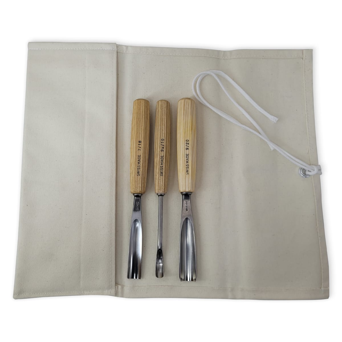 Pack de 2 Gubias Semicurvas y 1 Gubia Corta Tipo Cuchara Pfeil con Estuche de Lona2