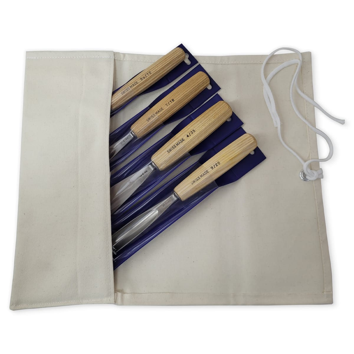Pack de 3 Gubias Semi Curvas y 1 Gubia Semi plana Pfeil con Estuche de Lona2