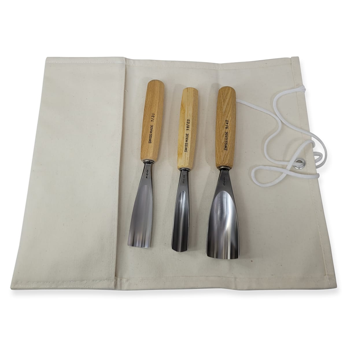 Pack de 2 Gubias Semicurvas y 1 Gubia en U Escultor Pfeil con Estuche de Lona2