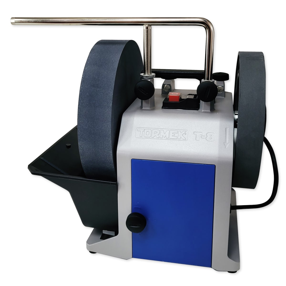 Afiladora Tormek T8 Custom con Disco Blackstone Silicon SB-250 y Guia de Cuchillos KJ-1405