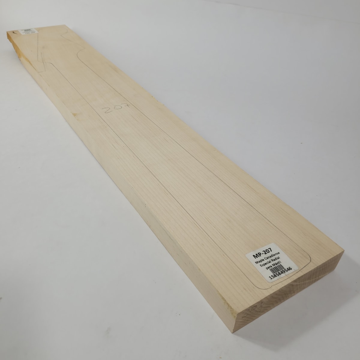 Pieza Unica MP-207 de Maple Arce Canadiense Especial Radial para Mastil de Guitarra 22 Trastes 0