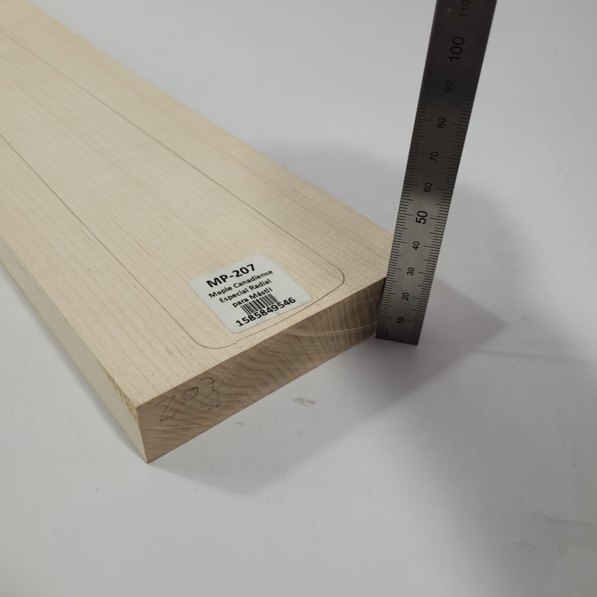 Pieza Unica MP-207 de Maple Arce Canadiense Especial Radial para Mastil de Guitarra 22 Trastes5