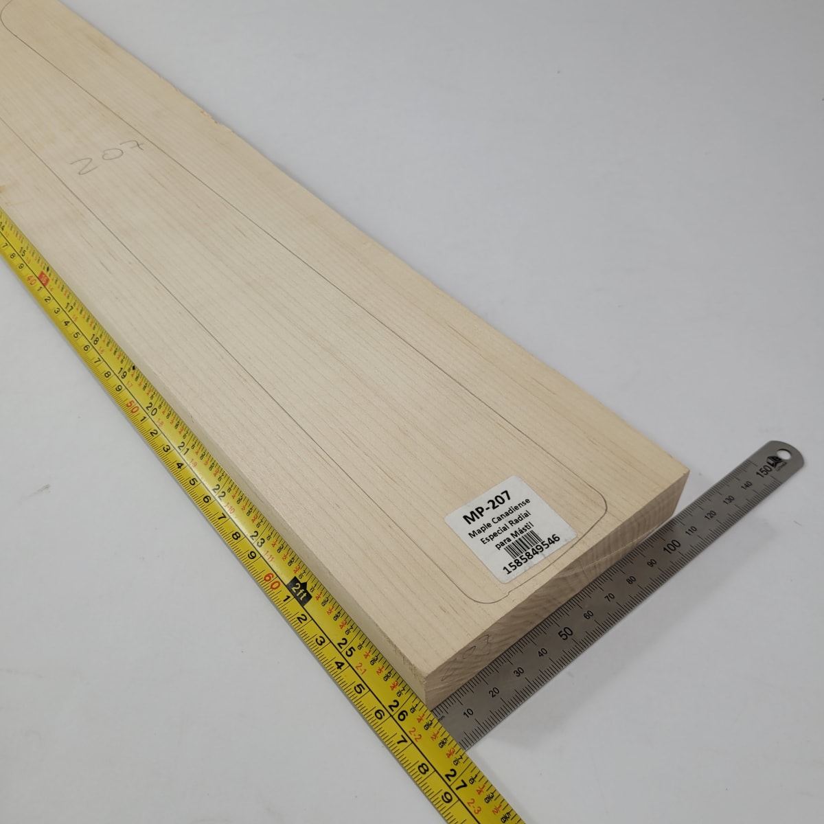 Pieza Unica MP-207 de Maple Arce Canadiense Especial Radial para Mastil de Guitarra 22 Trastes3