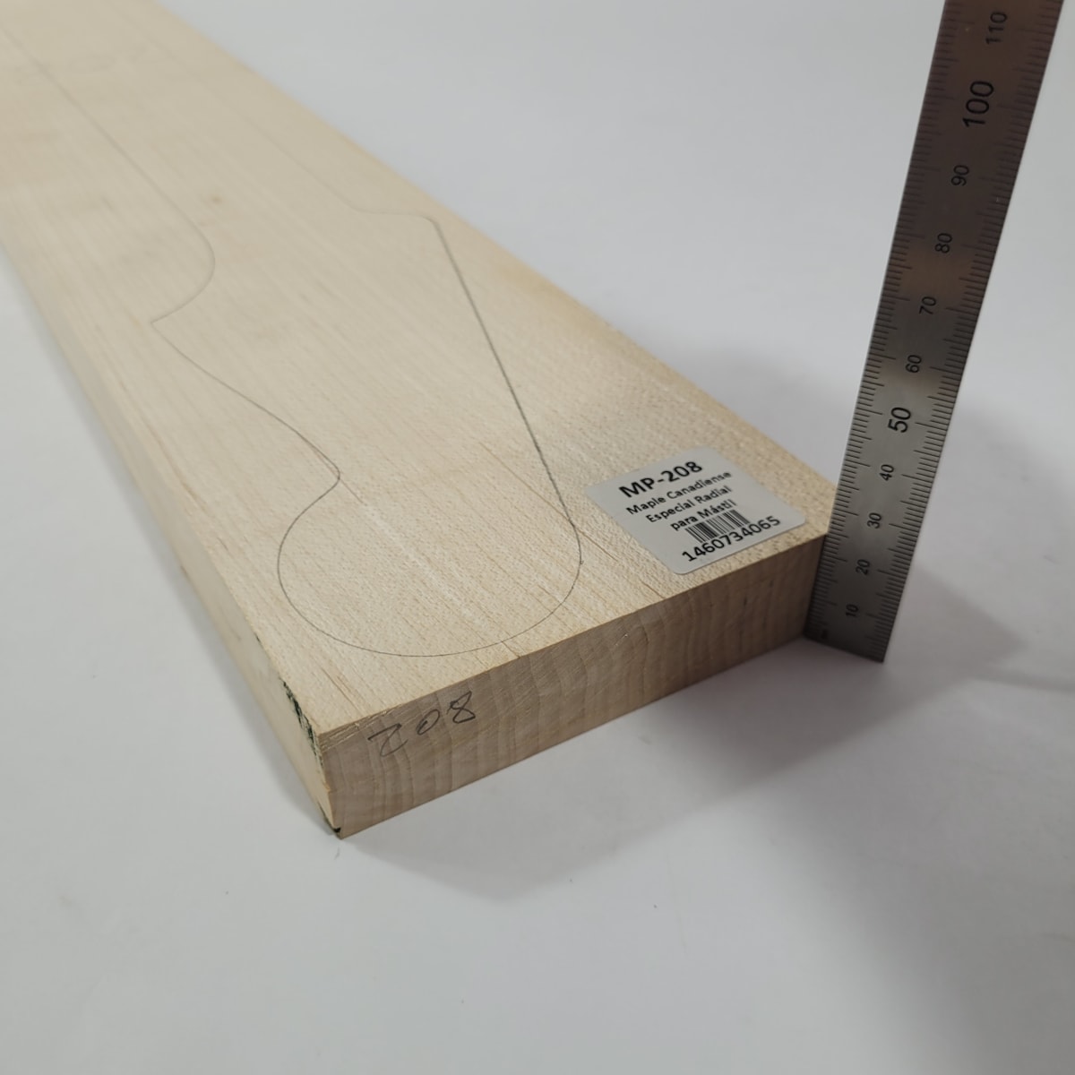 Pieza Unica MP-208 de Maple Arce Canadiense Especial Radial para Mastil de Guitarra 22 Trastes3