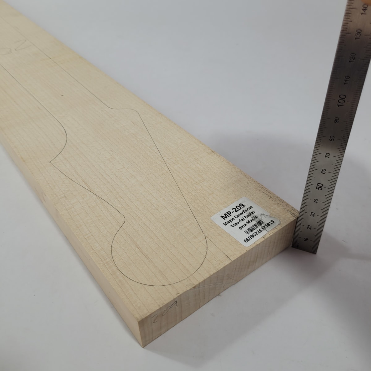Pieza Unica MP-209 de Maple Arce Canadiense Especial Radial para Mastil de Guitarra 22 Trastes3