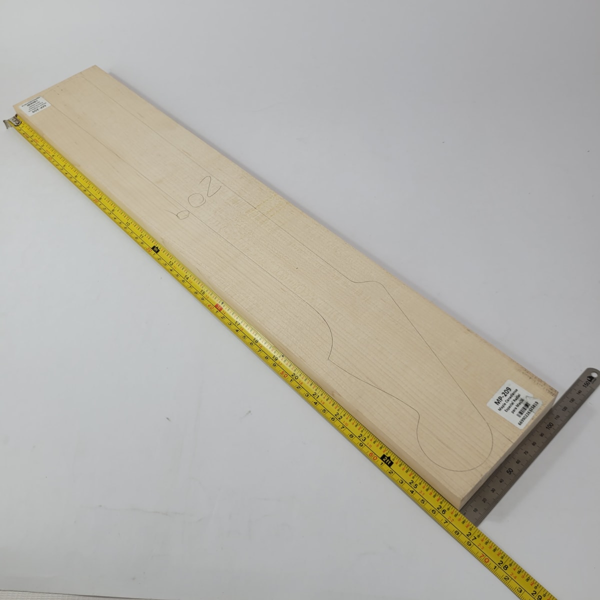 Pieza Unica MP-209 de Maple Arce Canadiense Especial Radial para Mastil de Guitarra 22 Trastes2