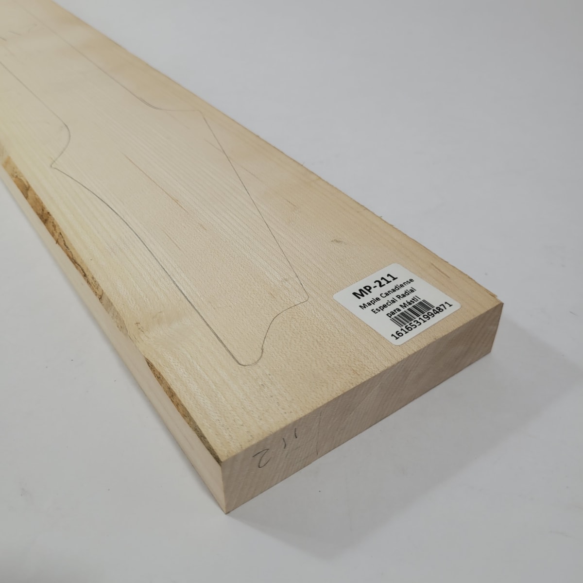 Pieza Unica MP-211 de Maple Arce Canadiense Especial Radial para Mastil de Guitarra 24 Trastes5