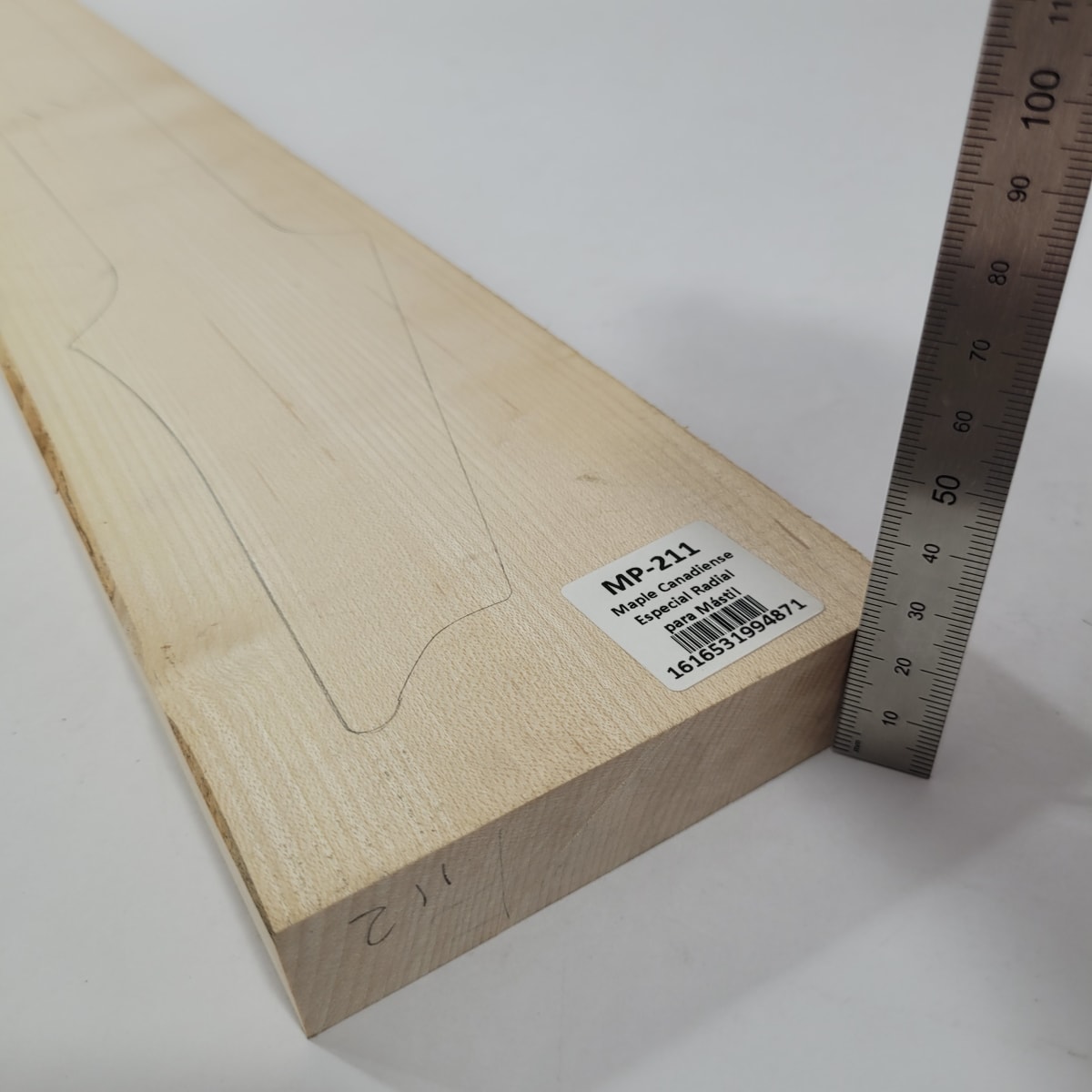 Pieza Unica MP-211 de Maple Arce Canadiense Especial Radial para Mastil de Guitarra 24 Trastes4