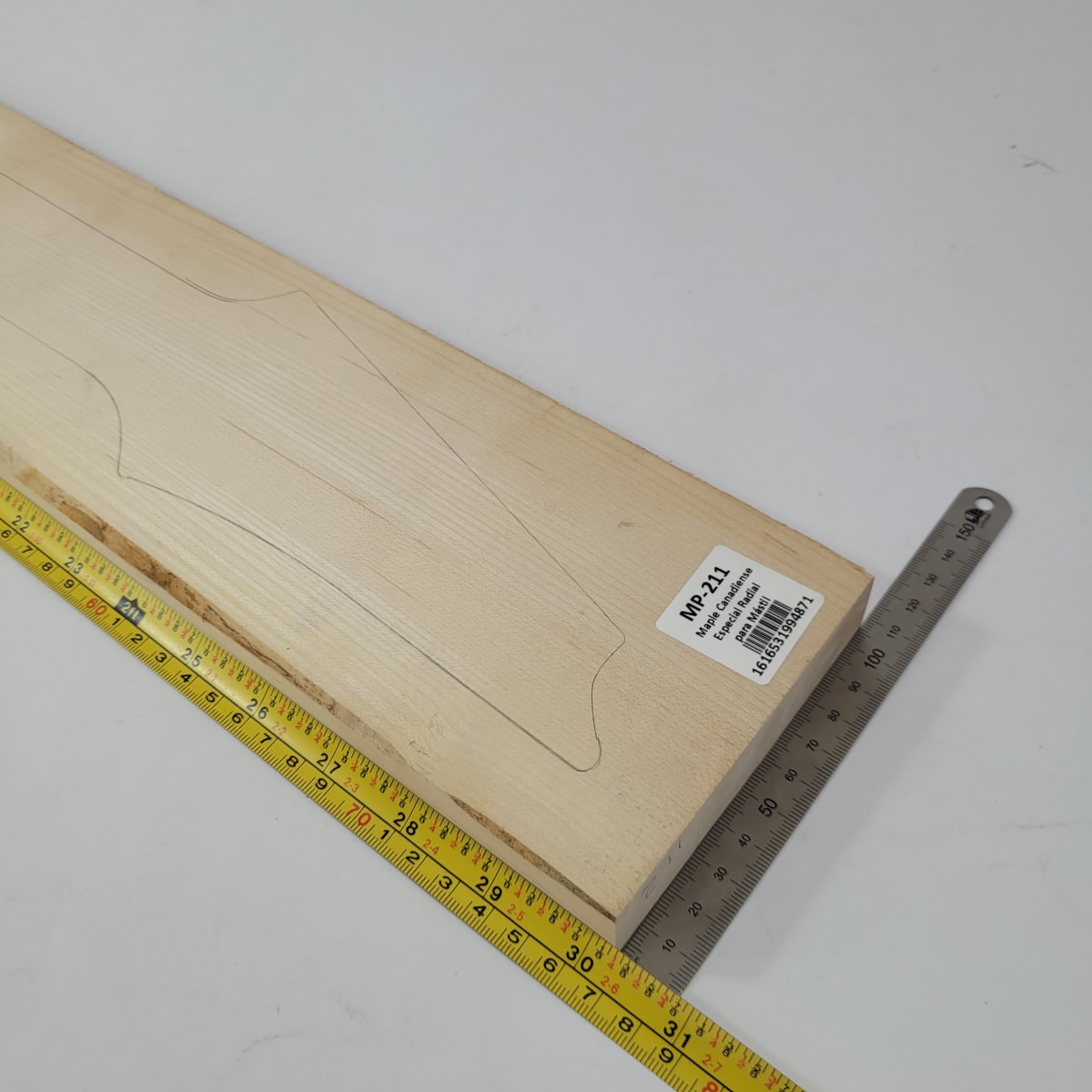 Pieza Unica MP-211 de Maple Arce Canadiense Especial Radial para Mastil de Guitarra 24 Trastes3