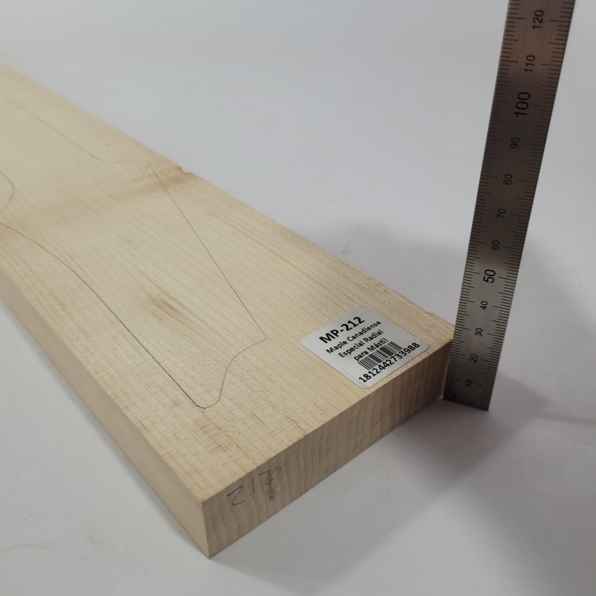 Pieza Unica MP-212 de Maple Arce Canadiense Especial Radial para Mastil de Guitarra 24 Trastes4