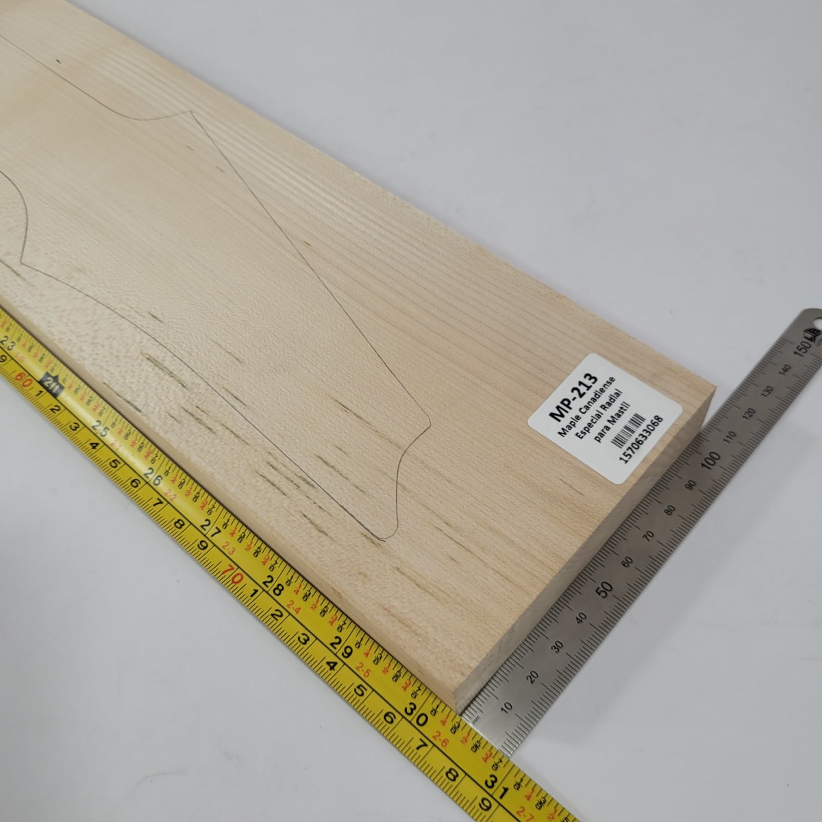 Pieza Unica MP-213 de Maple Arce Canadiense Especial Radial para Mastil de Guitarra 24 Trastes2