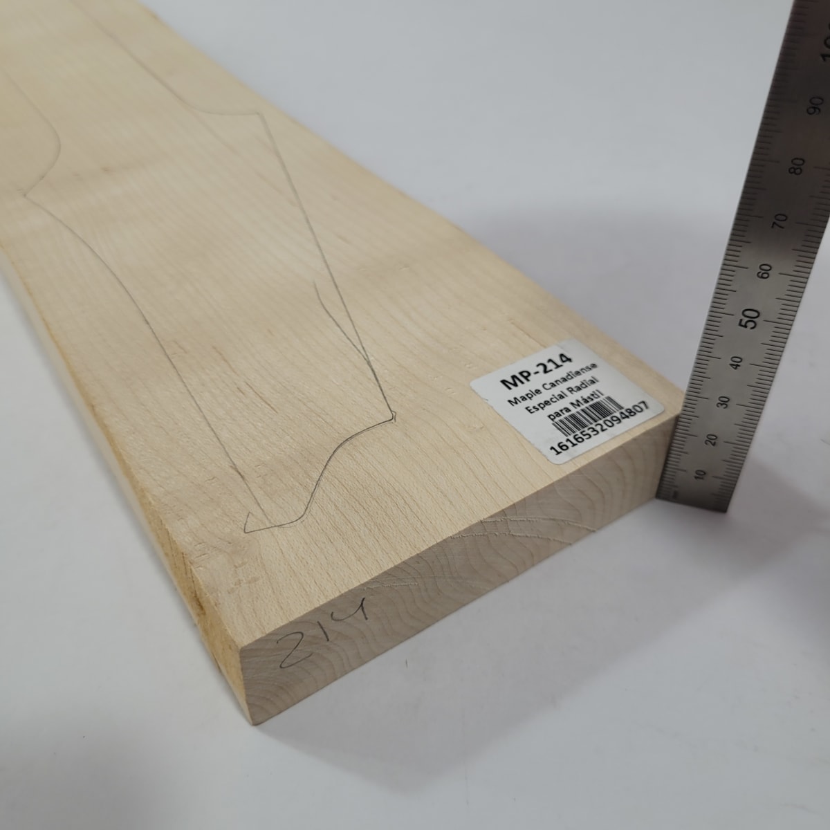 Pieza Unica MP-214 de Maple Arce Canadiense Especial Radial para Mastil de Guitarra 24 Trastes4