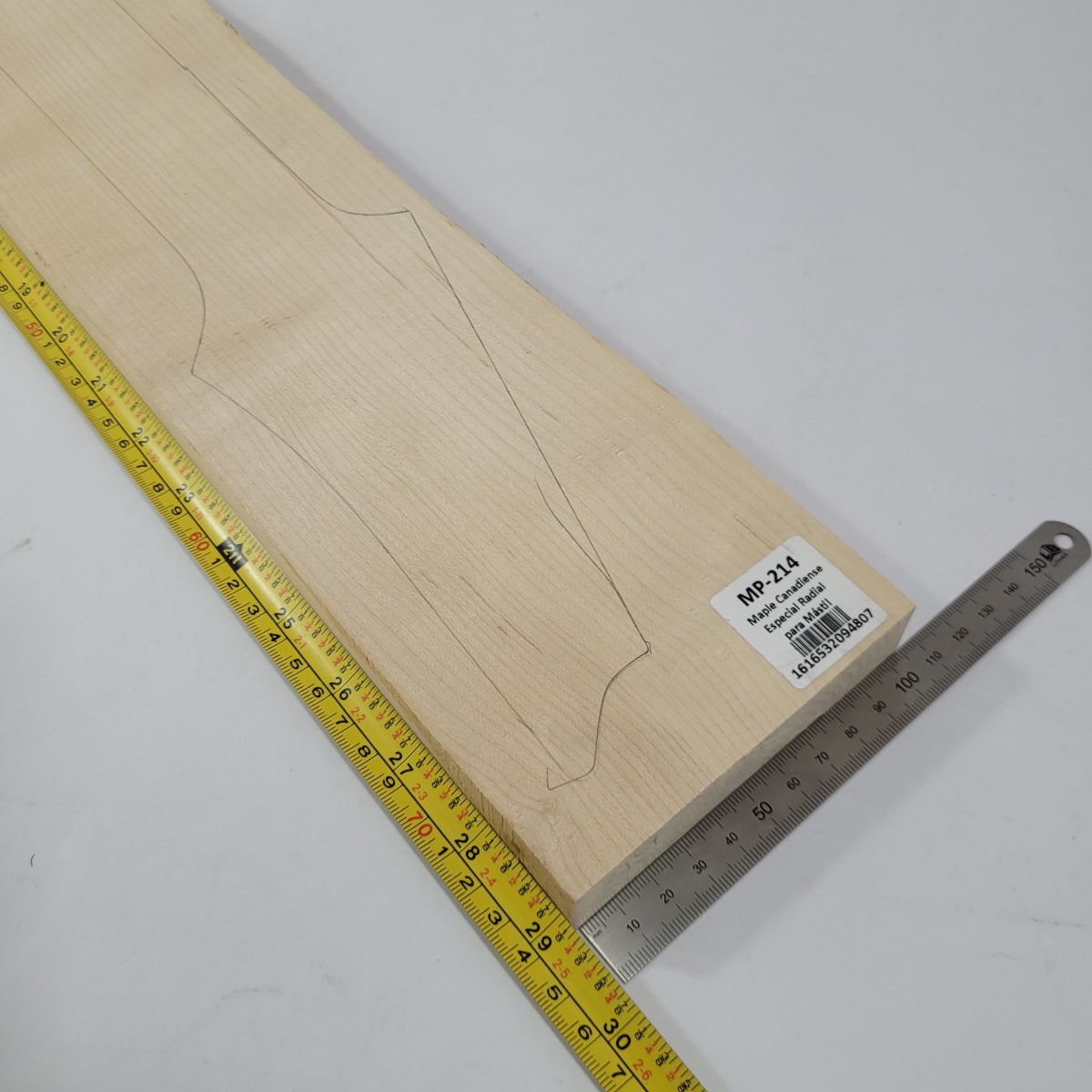 Pieza Unica MP-214 de Maple Arce Canadiense Especial Radial para Mastil de Guitarra 24 Trastes3