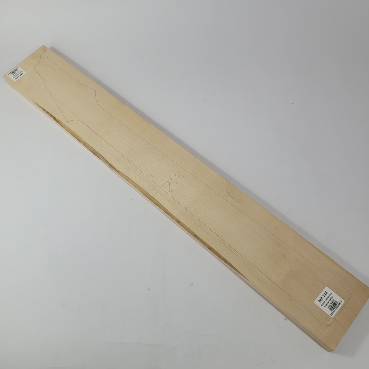 Pieza Unica MP-214 de Maple Arce Canadiense Especial Radial para Mastil de Guitarra 24 Trastes 0