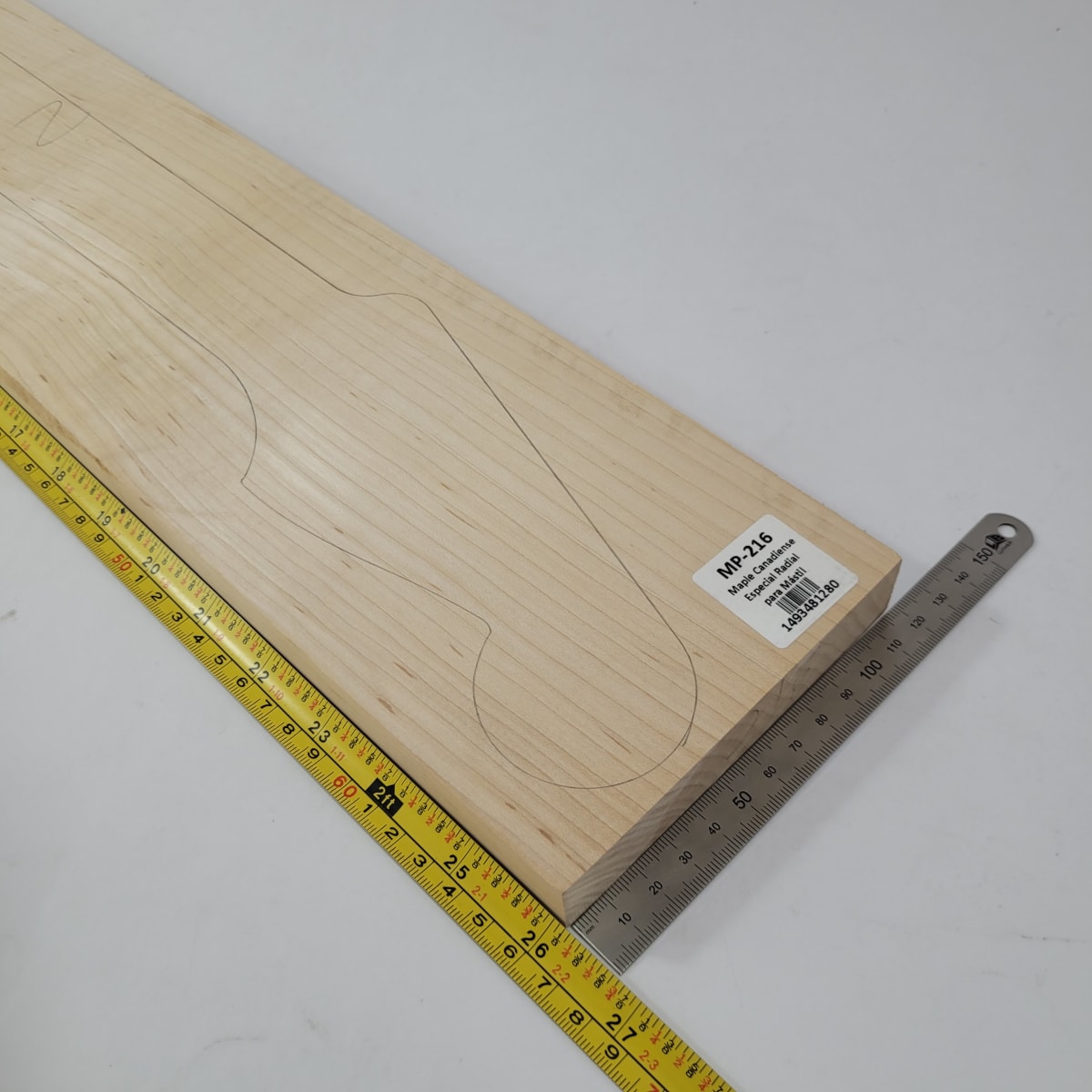 Pieza Unica MP-216 de Maple Arce Canadiense Especial Radial para Mastil de Guitarra 22 Trastes3