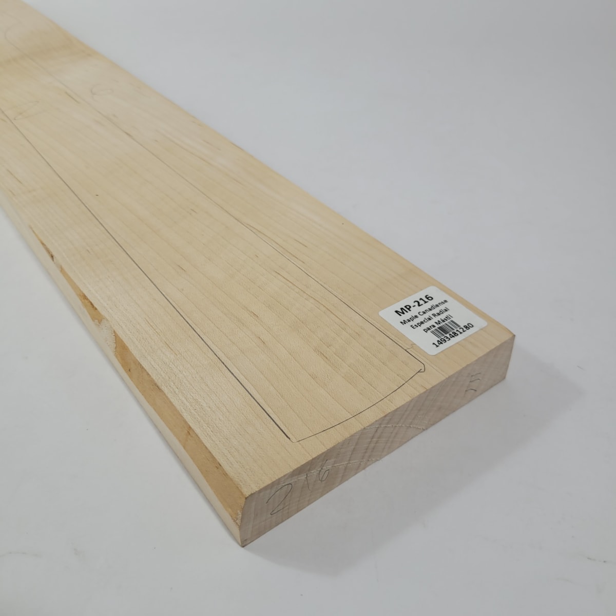 Pieza Unica MP-216 de Maple Arce Canadiense Especial Radial para Mastil de Guitarra 22 Trastes6