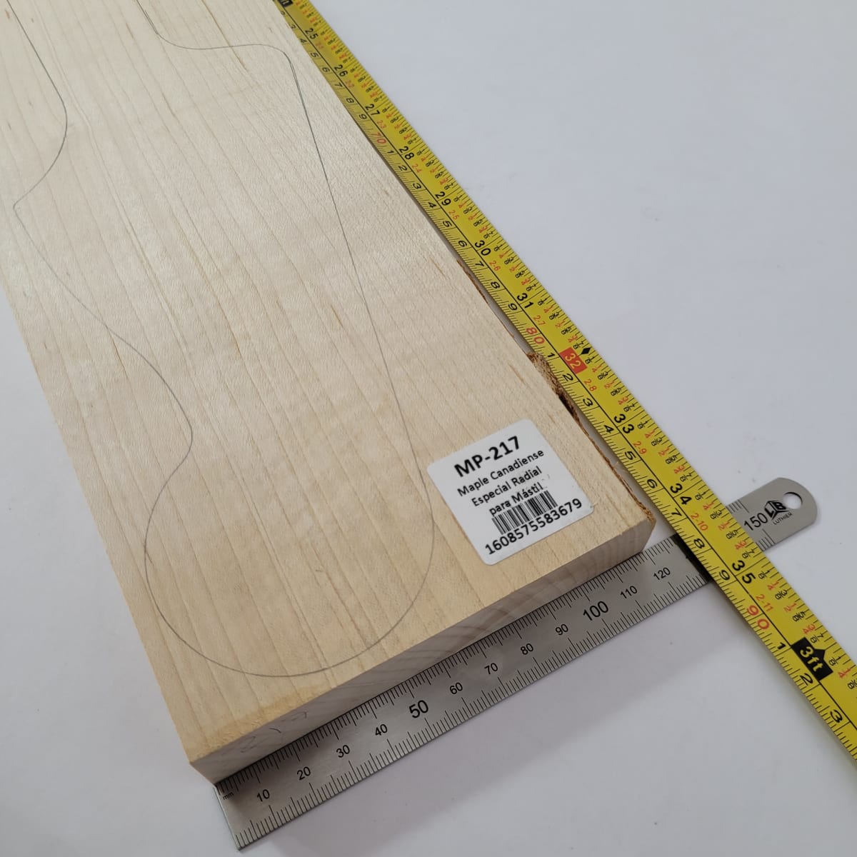 Pieza Unica MP-217 de Maple Arce Canadiense Especial Radial para Mastil de Bajo2