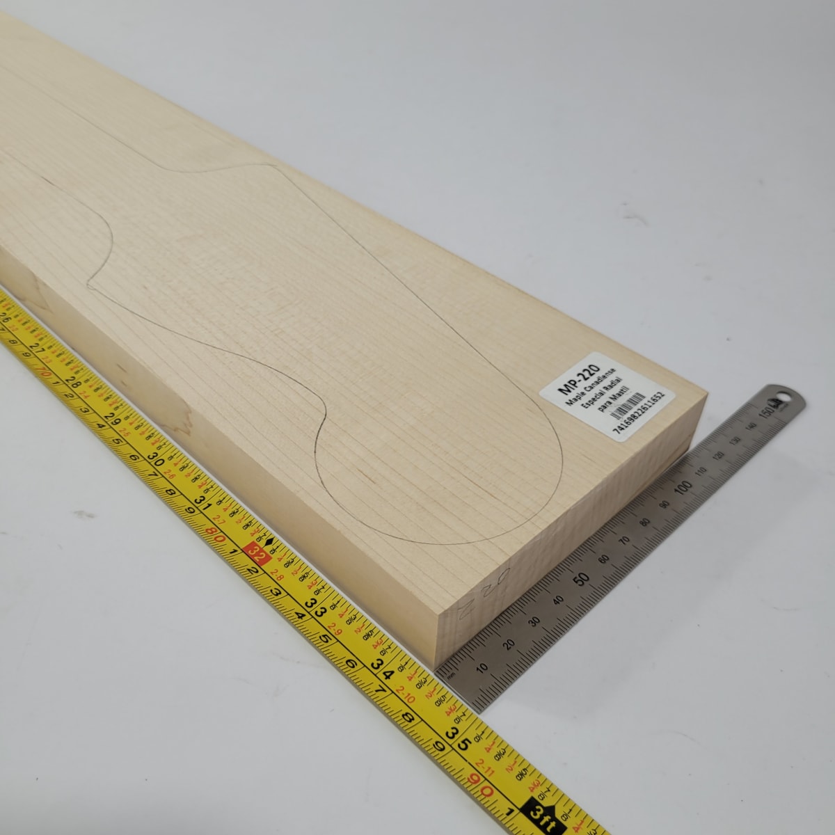 Pieza Unica MP-220 de Curly Maple Rizado Especial Calidad AAA para Mastil de Bajo2