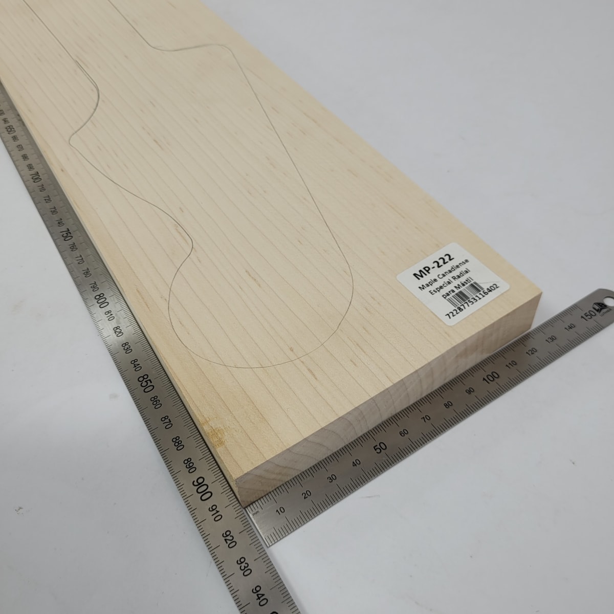 Pieza Unica MP-222 de Maple Arce Canadiense Especial Radial para Mastil de Bajo2
