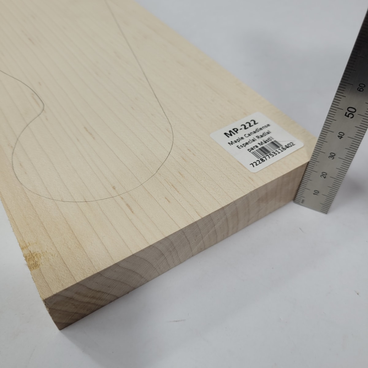 Pieza Unica MP-222 de Maple Arce Canadiense Especial Radial para Mastil de Bajo3