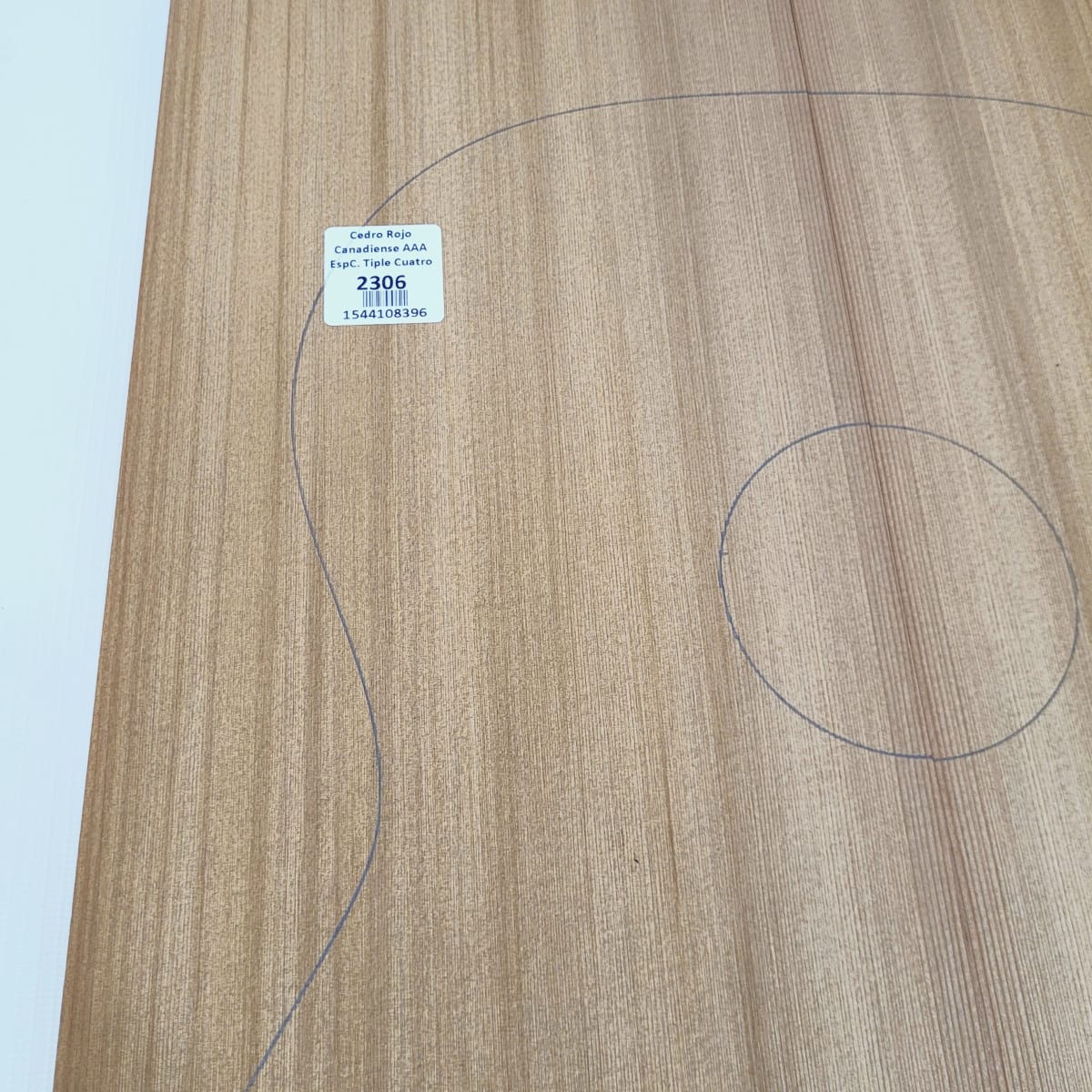 Madera para Tapa Armónica REF: 2306 para Tiple de Cedro Rojo Canadiense Calidad AAA5