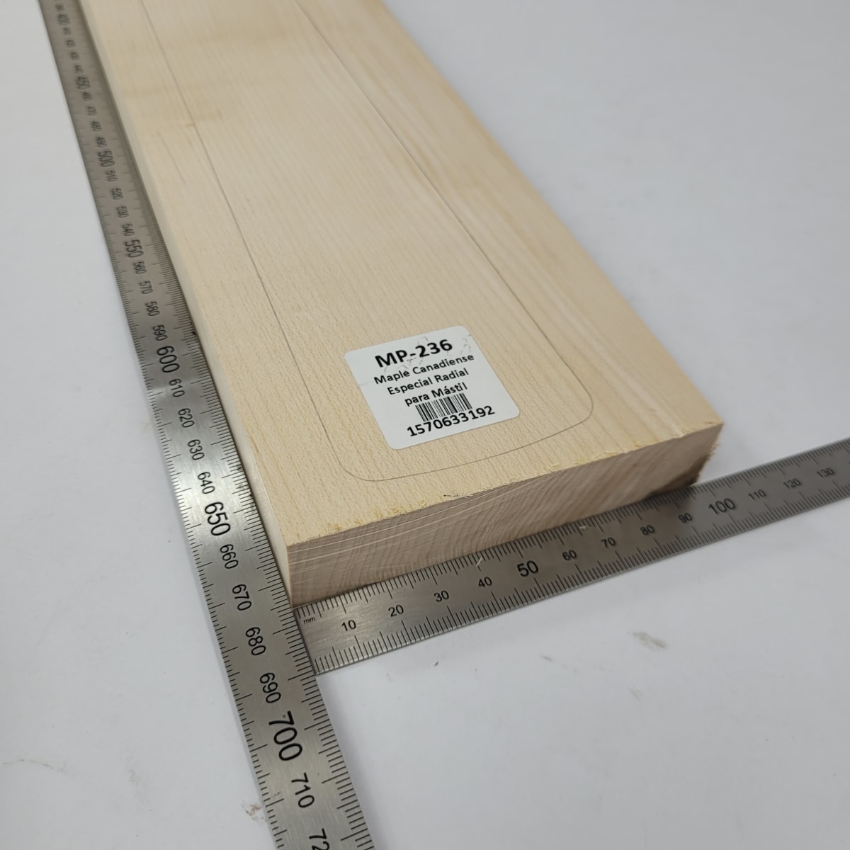 Pieza Unica MP-236 de Maple Arce Canadiense Especial Radial para Mastil de Guitarra 22 Trastes2