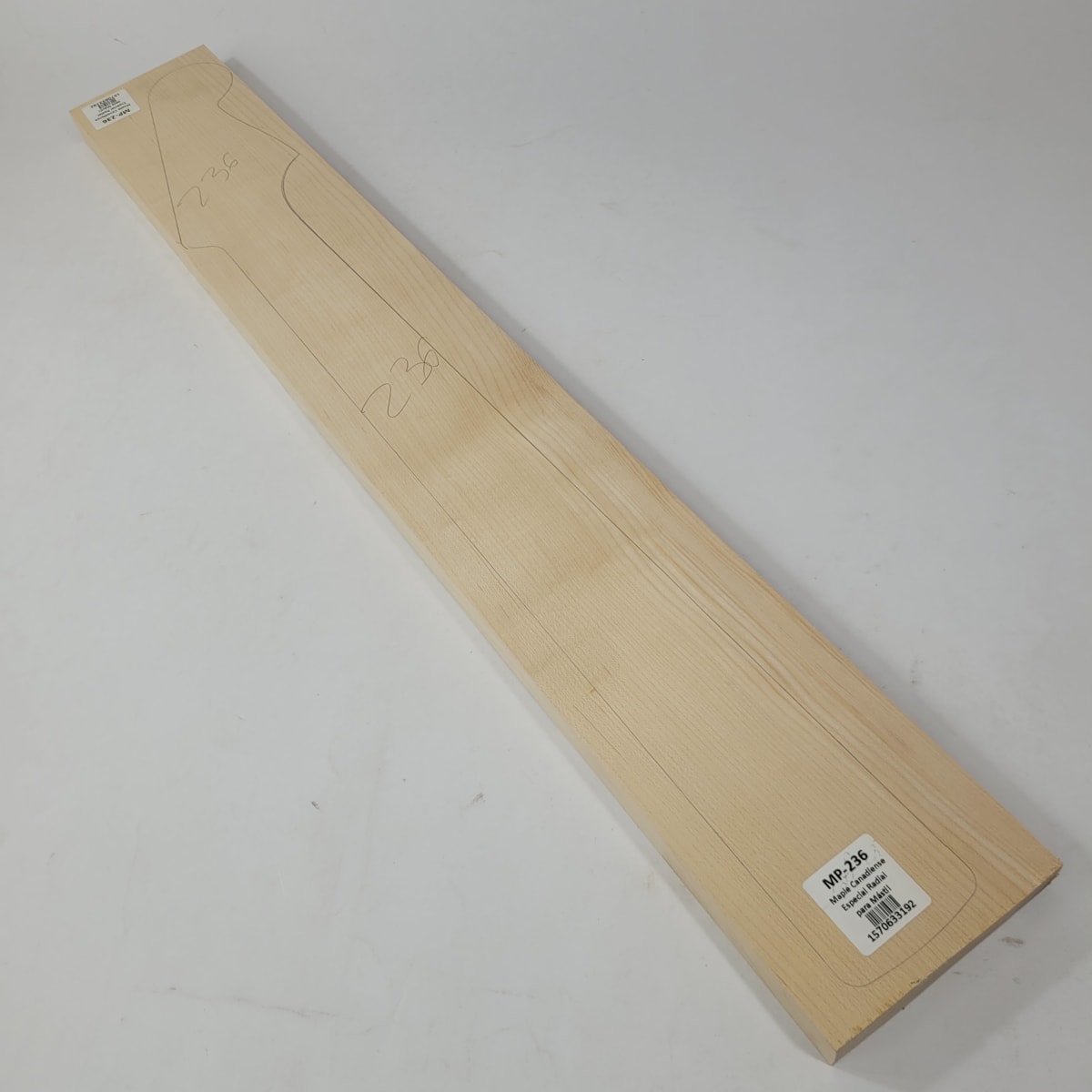 Pieza Unica MP-236 de Maple Arce Canadiense Especial Radial para Mastil de Guitarra 22 Trastes 0