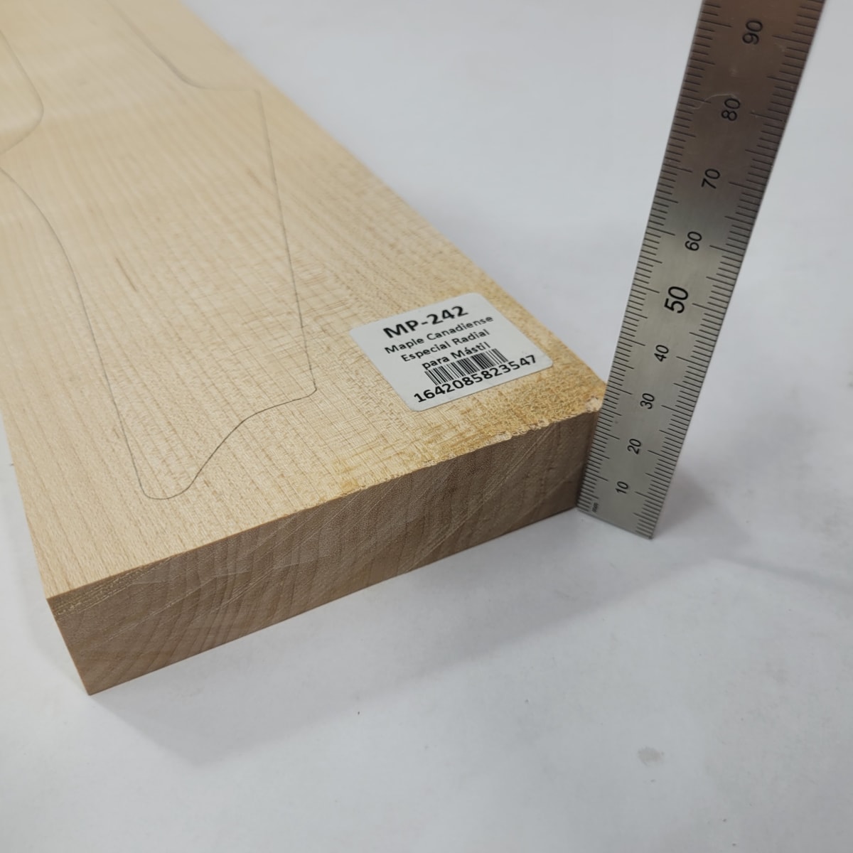 Pieza Unica MP-242 de Maple Arce Canadiense Especial Radial para Mastil de Guitarra 24 Trastes3