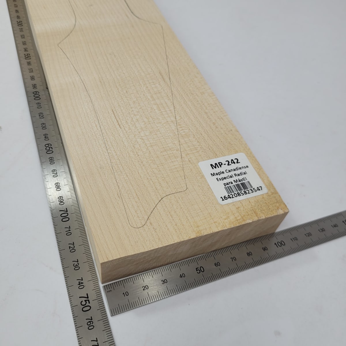 Pieza Unica MP-242 de Maple Arce Canadiense Especial Radial para Mastil de Guitarra 24 Trastes2