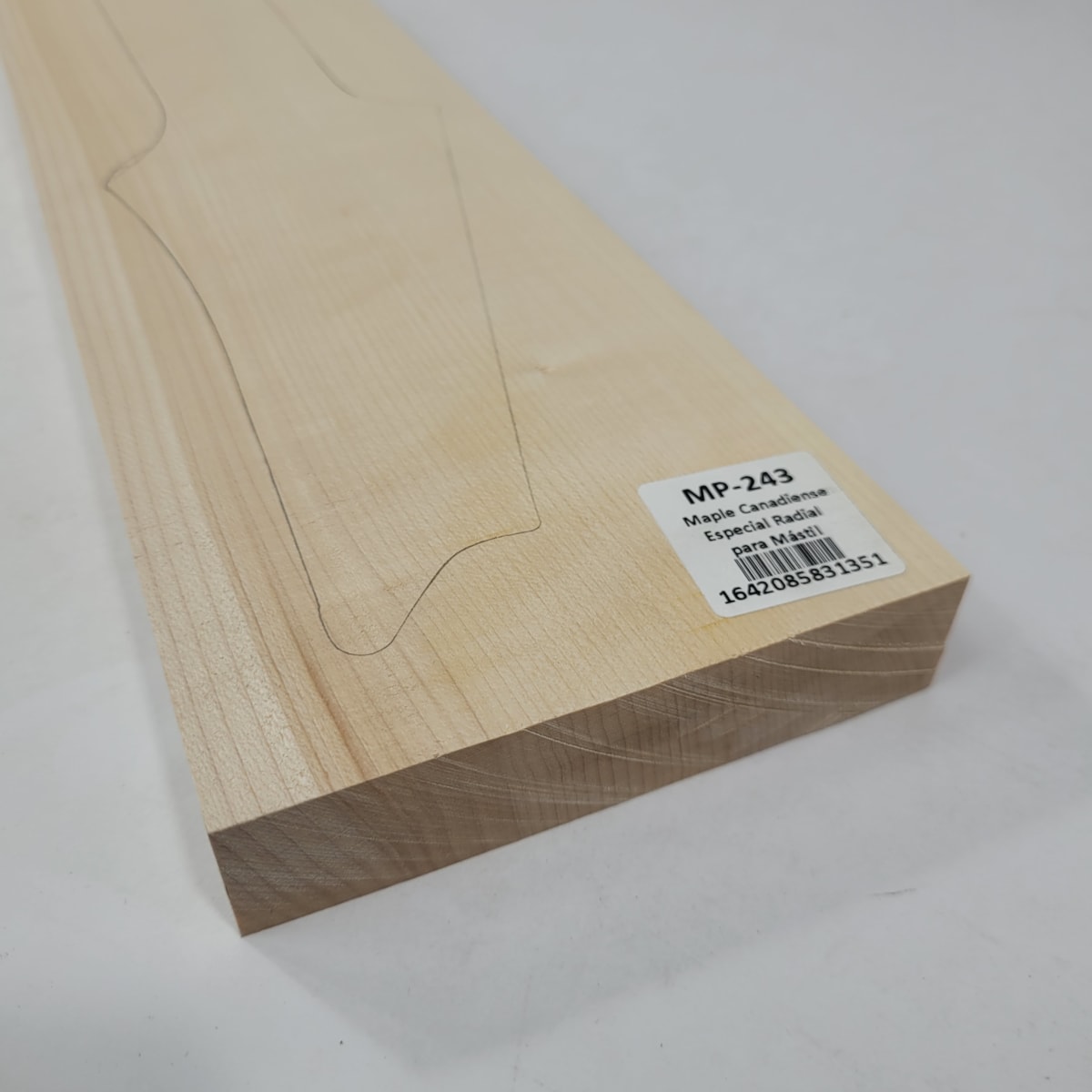 Pieza Unica MP-243 de Maple Arce Canadiense Especial Radial para Mastil de Guitarra 24 Trastes5
