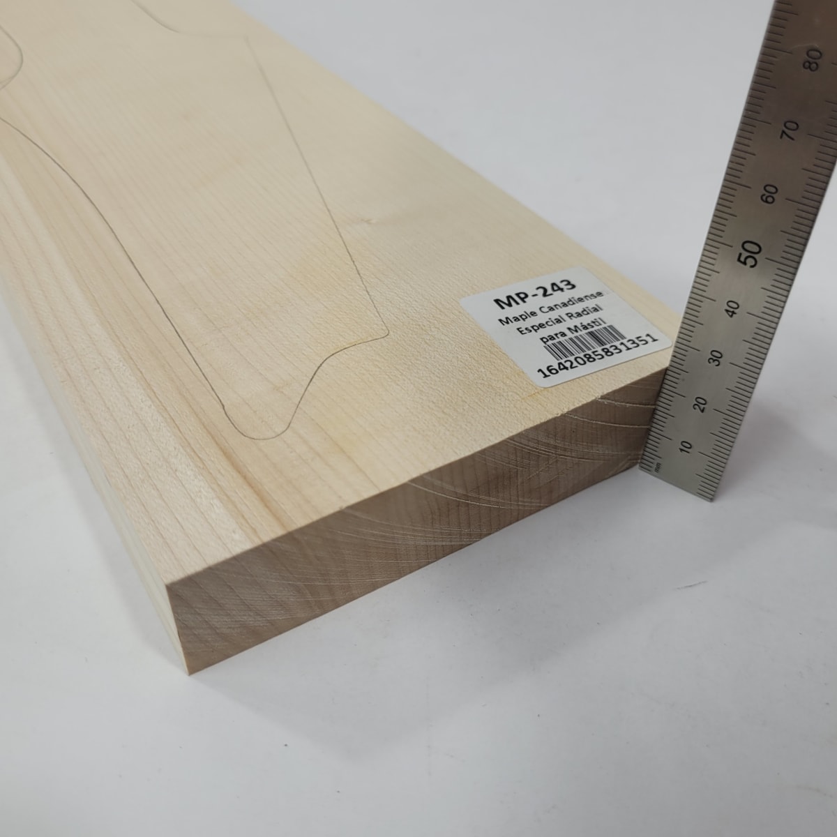 Pieza Unica MP-243 de Maple Arce Canadiense Especial Radial para Mastil de Guitarra 24 Trastes3