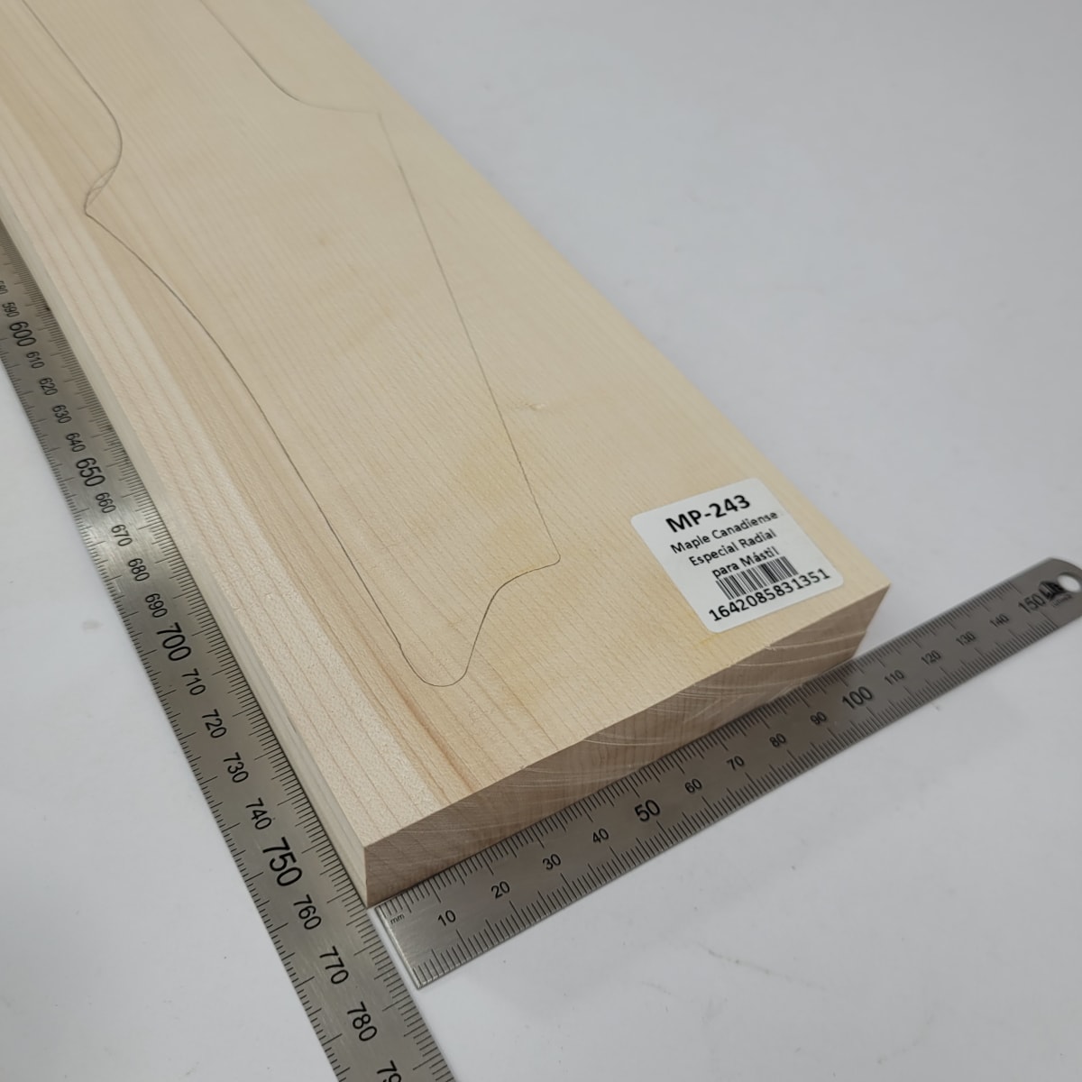 Pieza Unica MP-243 de Maple Arce Canadiense Especial Radial para Mastil de Guitarra 24 Trastes2
