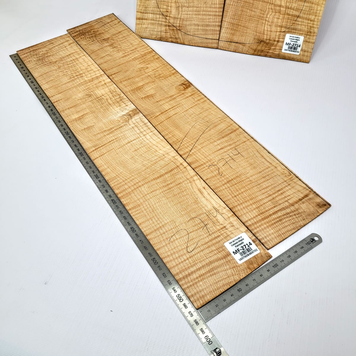 Set de 2 Laminas tipo Espejo MP-705 de Maple Flameado para Artesania2