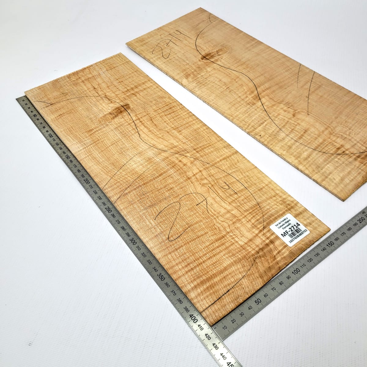 Set de 2 Laminas tipo Espejo MP-705 de Maple Flameado para Artesania3