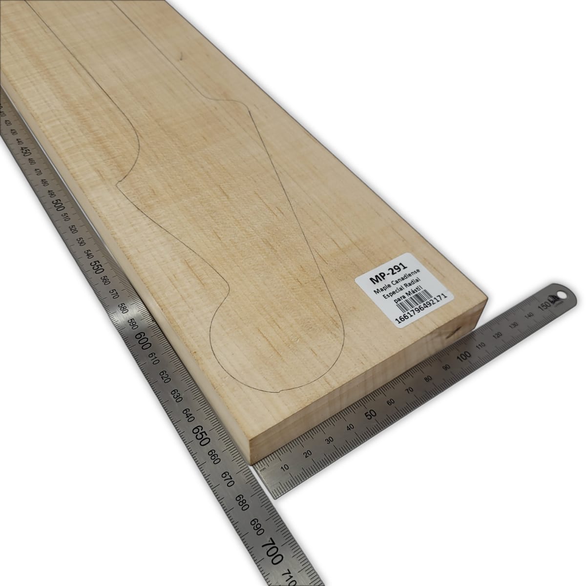 Mastil MP-291 de Maple Especial Radial para Guitarra de 22 Trastes / Algo Flameado3