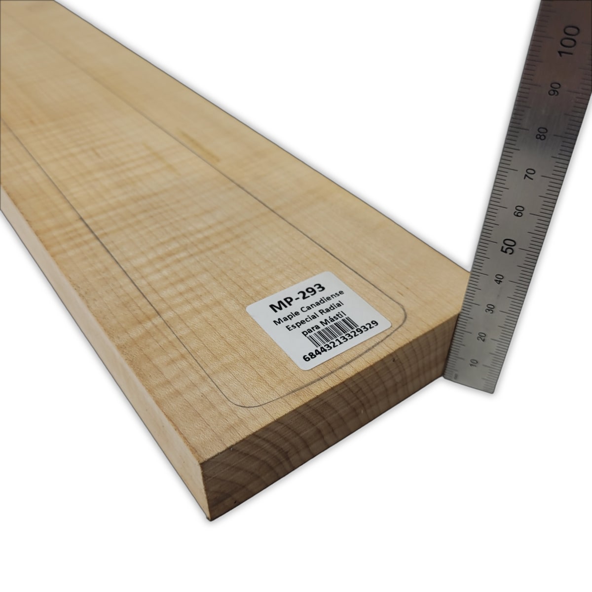 Mastil MP-293 de Maple Especial Radial para Guitarra de 22 Trastes / Algo Flameado4