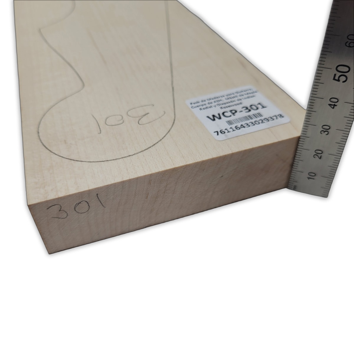 Pack de Maderas WCP-301 para Guitarra, Cuerpo de Ash + Mastil de Maple + Diapason de Indian Rosewood6