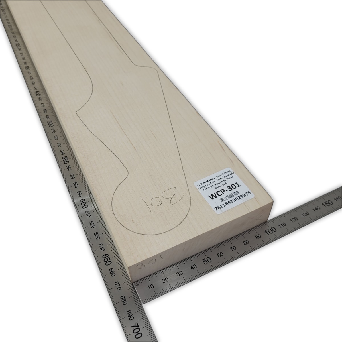 Pack de Maderas WCP-301 para Guitarra, Cuerpo de Ash + Mastil de Maple + Diapason de Indian Rosewood5