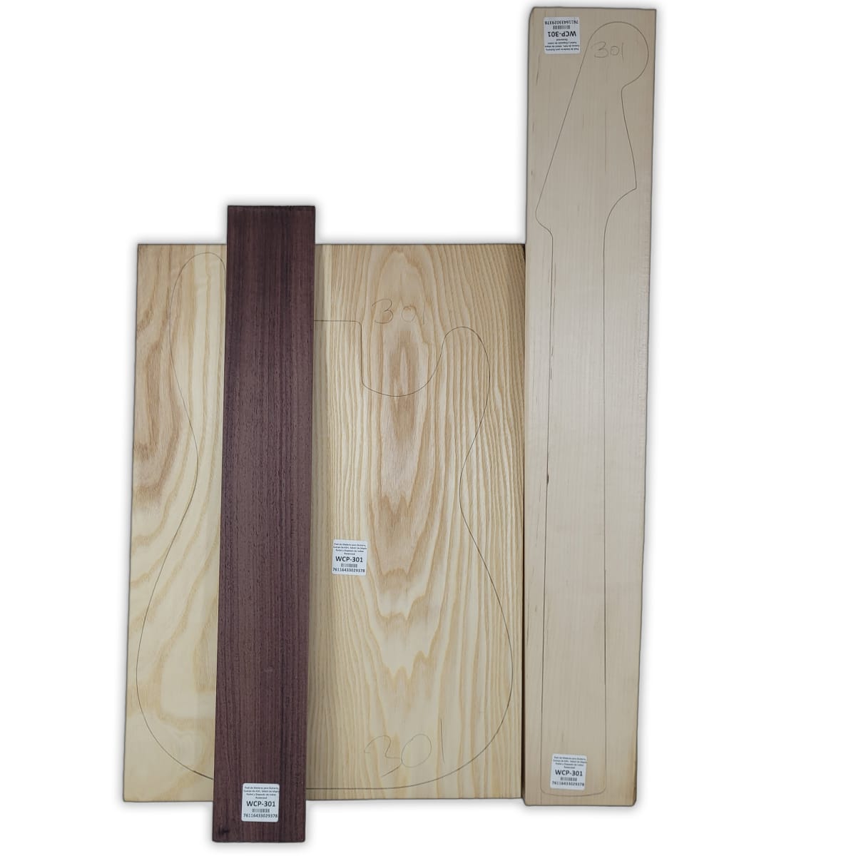 Pack de Maderas WCP-301 para Guitarra, Cuerpo de Ash + Mastil de Maple + Diapason de Indian Rosewood15
