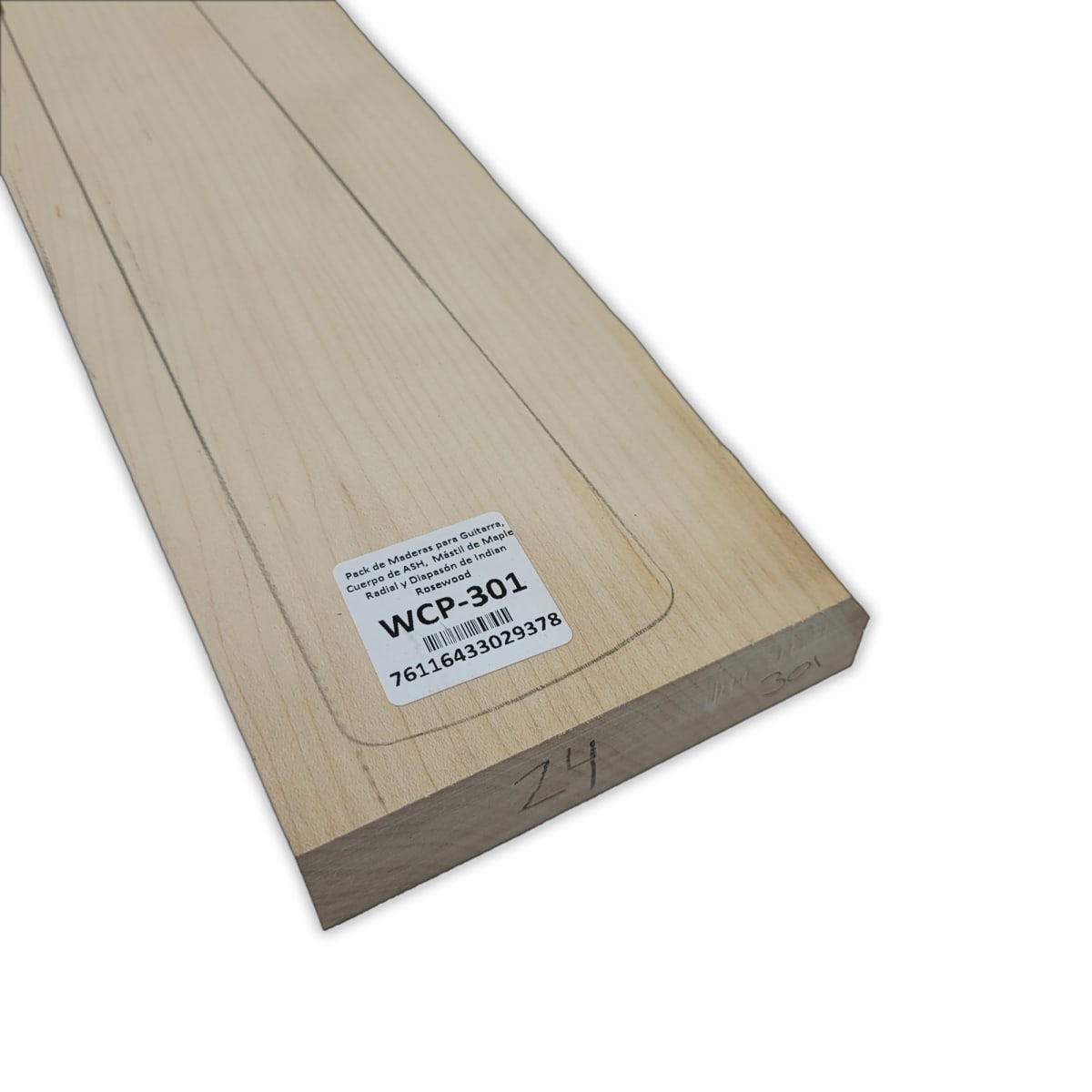 Pack de Maderas WCP-301 para Guitarra, Cuerpo de Ash + Mastil de Maple + Diapason de Indian Rosewood11