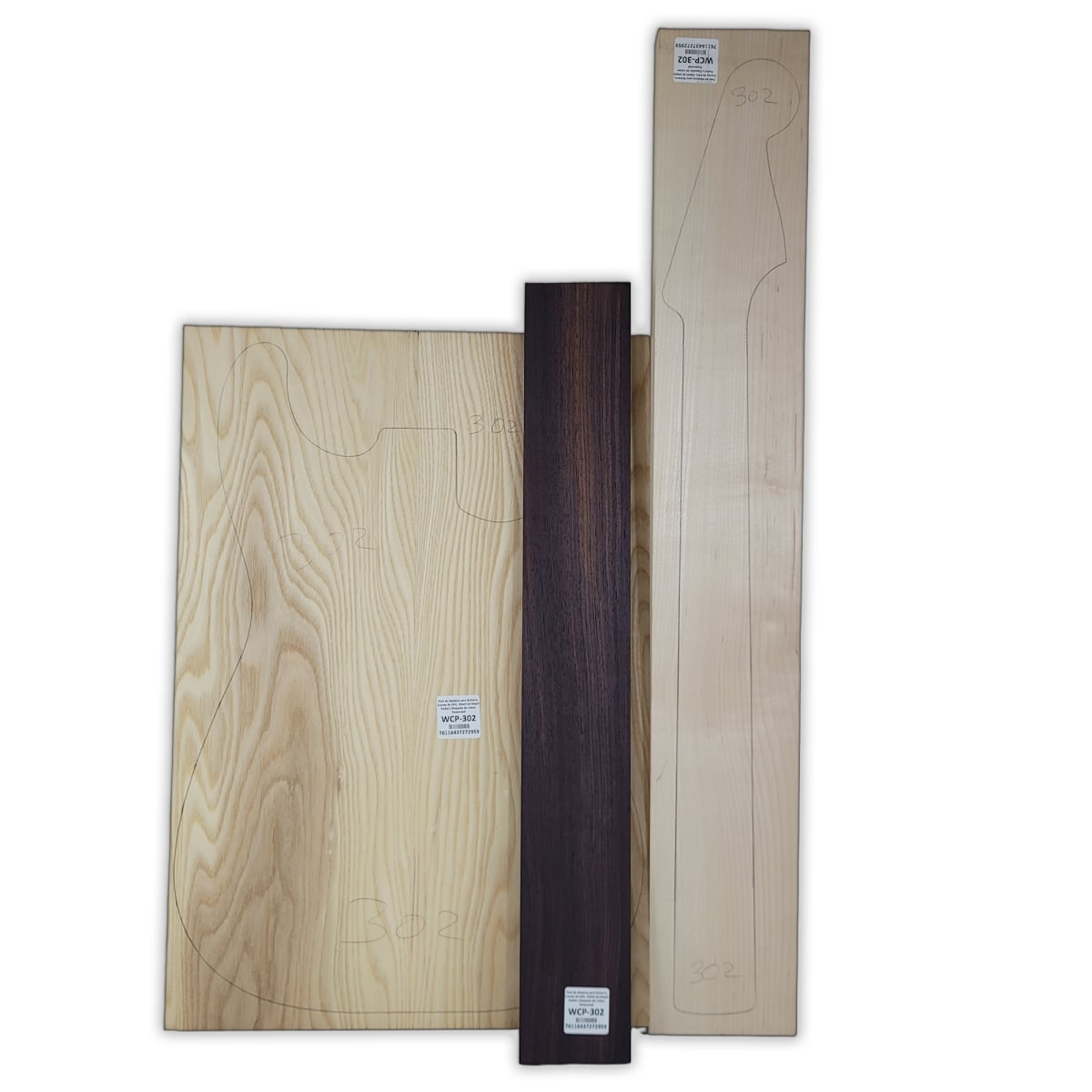 Pack de Maderas WCP-302 para Guitarra, Cuerpo de Ash + Mastil de Maple + Diapason de Indian Rosewood17