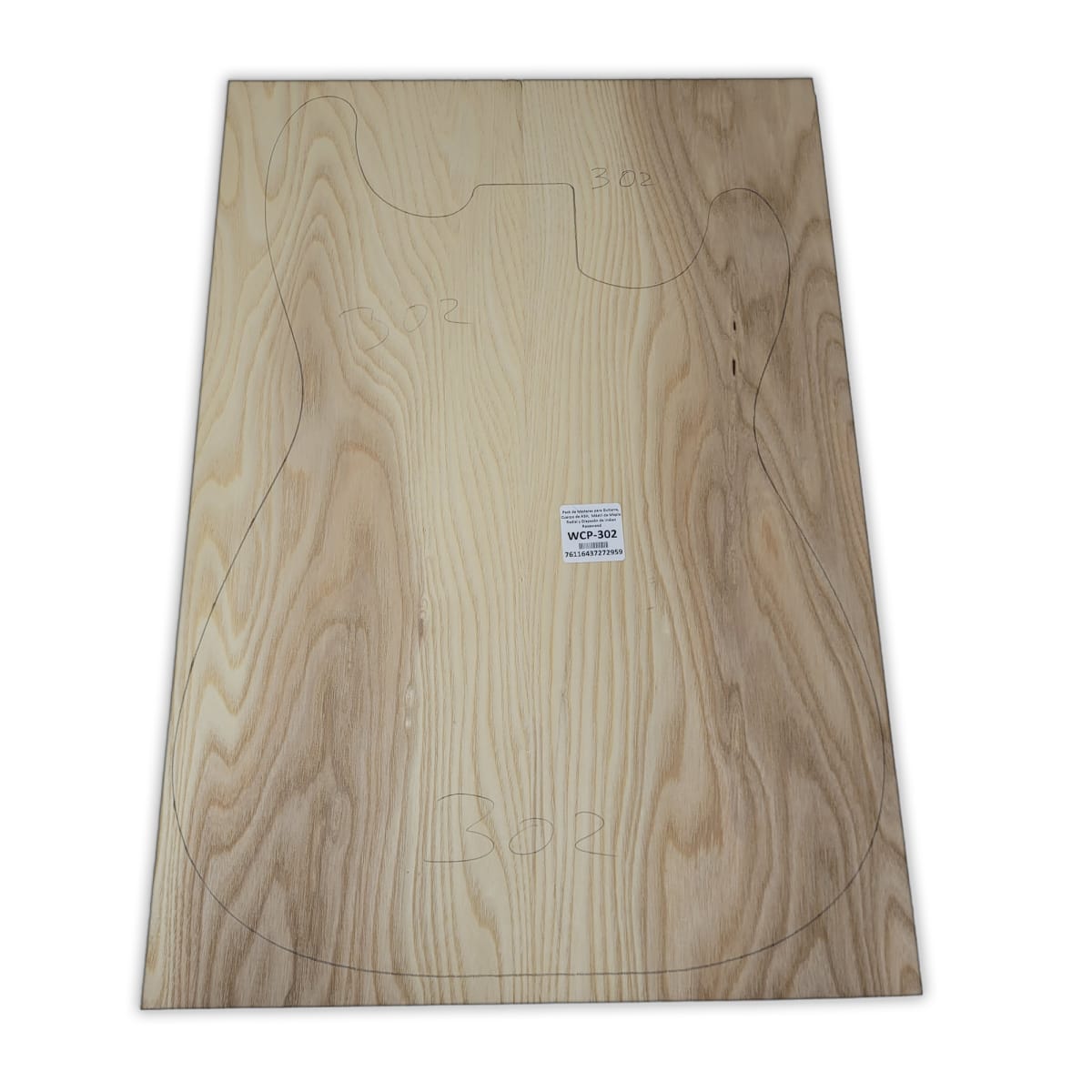 Pack de Maderas WCP-302 para Guitarra, Cuerpo de Ash + Mastil de Maple + Diapason de Indian Rosewood12