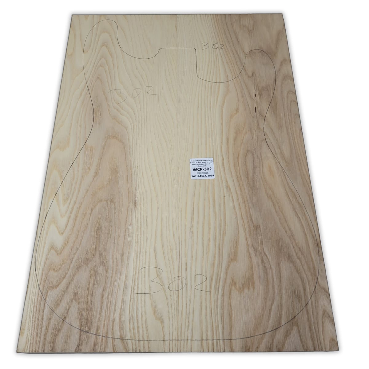 Pack de Maderas WCP-302 para Guitarra, Cuerpo de Ash + Mastil de Maple + Diapason de Indian Rosewood13