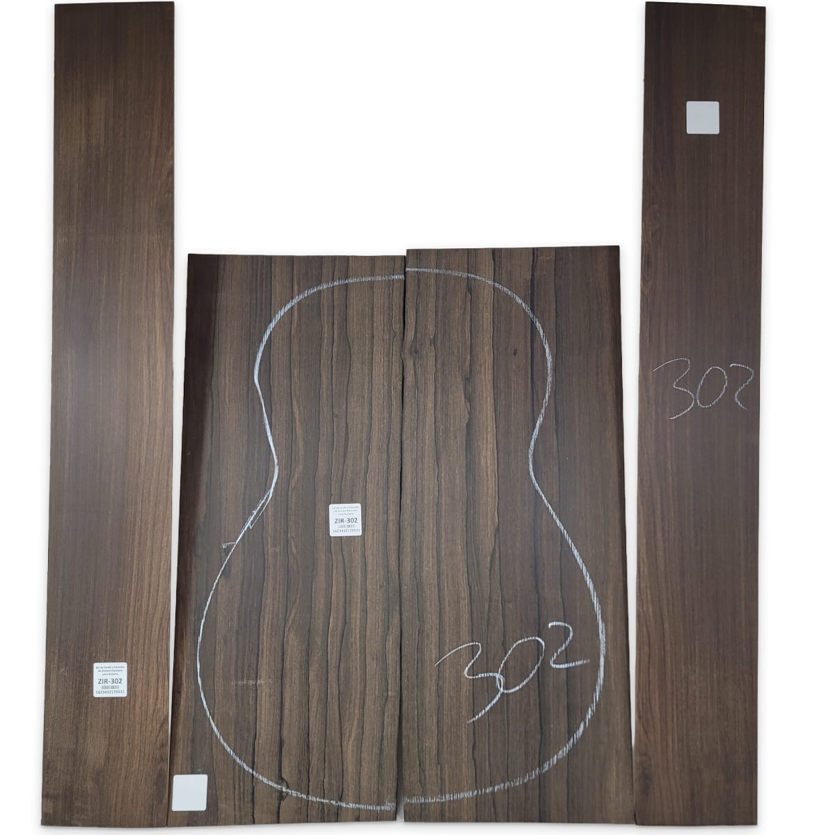 Set de Fondo y Costados ZIR-302 de Ziricote Mexicano para Guitarra 0