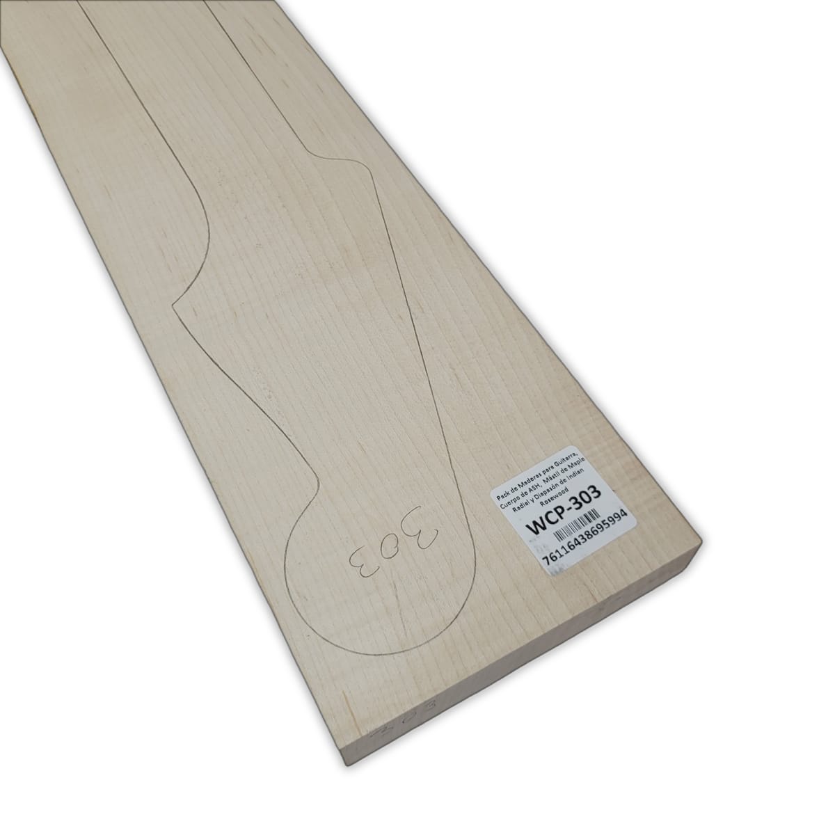 Pack de Maderas WCP-303 para Guitarra, Cuerpo de Ash + Mastil de Maple + Diapason de Indian Rosewood13